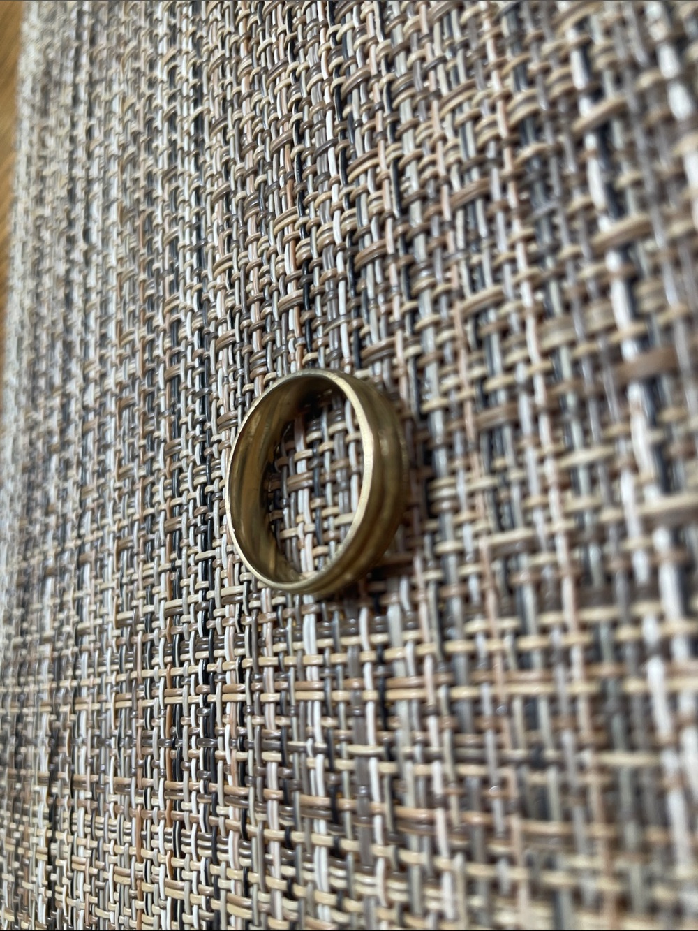 Mens 14kt Gold Stack Ring with Subtle Textured Bands - Picture 2 of 8